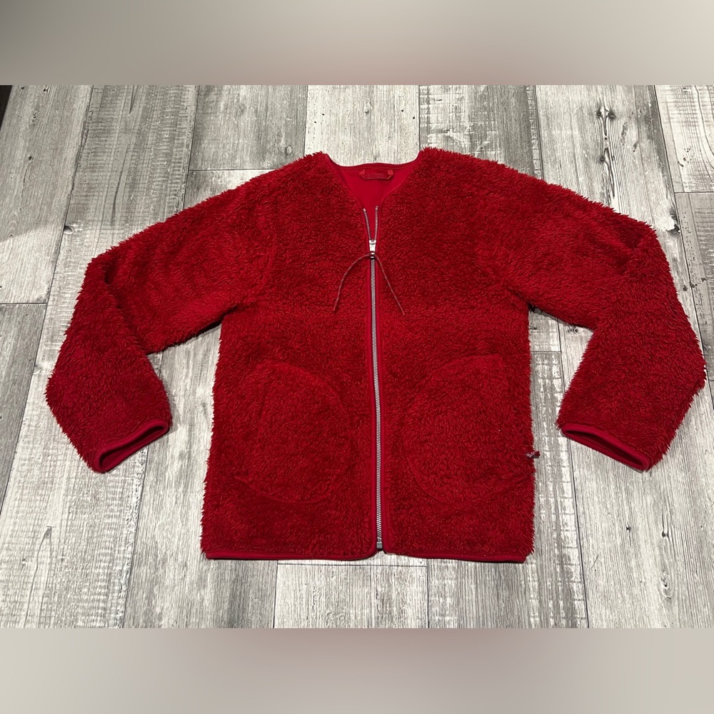 Lululemon Oh So Sherpa Red Fuzzy Zip-Up Jacket Size 4